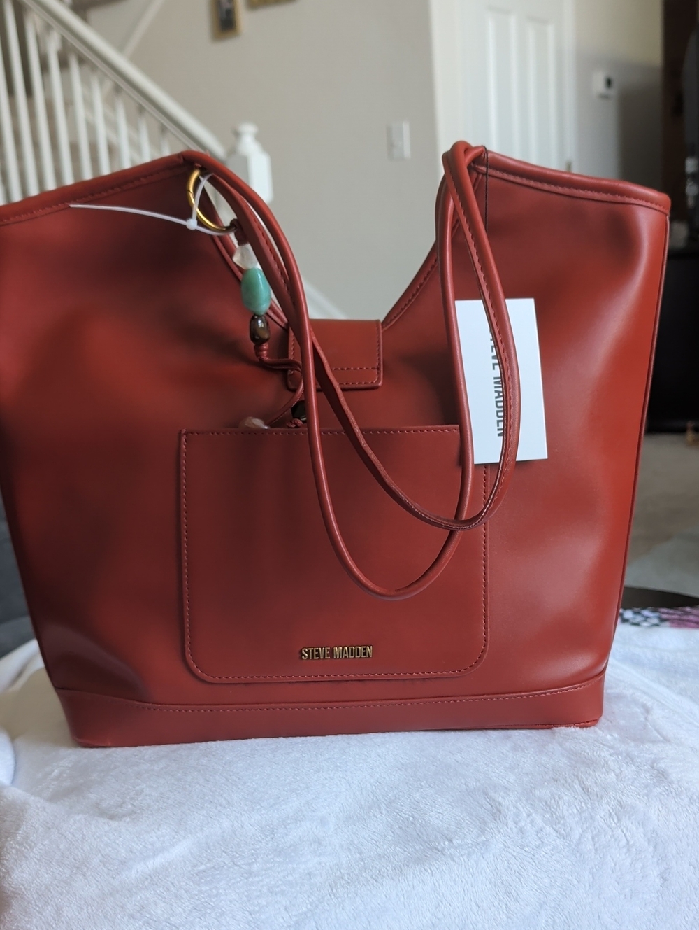 Steve Madden Burnt Orange Tote with Front Pocket